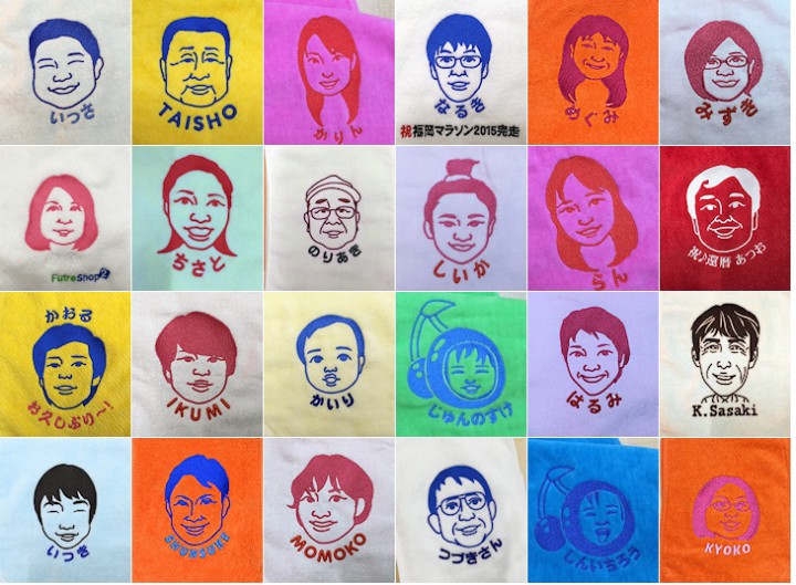 似顔絵タオル制作事例